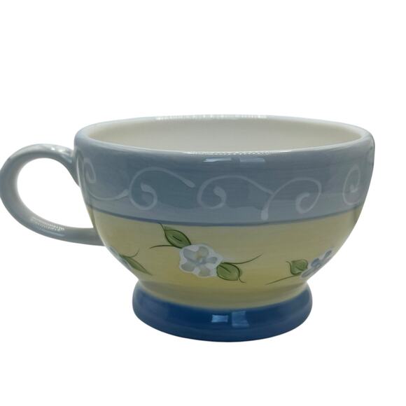 Mesa Intl Blue‎ Yellow floral nesting teapots w/ cup and lid hand painted - Picture 6 of 9